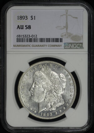 Obverse of this 1893 Morgan Dollar NGC AU-58