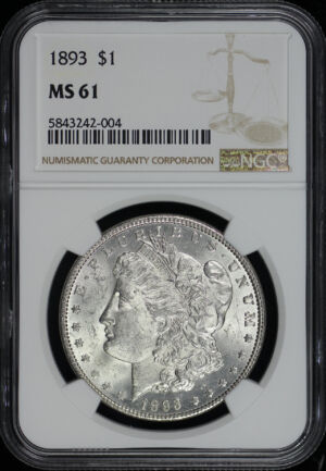 Obverse of this 1893 Morgan Dollar NGC MS-61