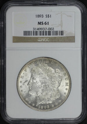Obverse of this 1893 Morgan Dollar NGC MS-61