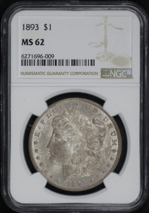 Obverse of this 1893 Morgan Dollar NGC MS-62