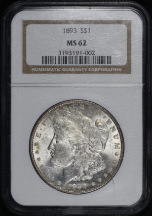 Obverse of this 1893 Morgan Dollar NGC MS-62