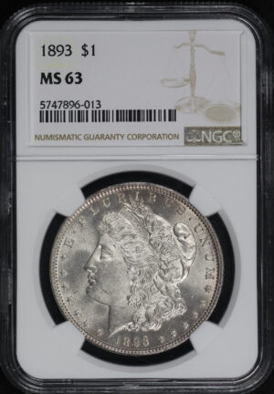 Obverse of this 1893 Morgan Dollar NGC MS-63