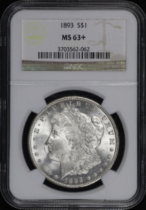 Obverse of this 1893 Morgan Dollar NGC MS-63+