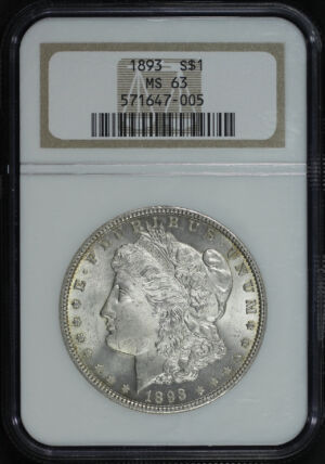 Obverse of this 1893 Morgan Dollar NGC MS-63