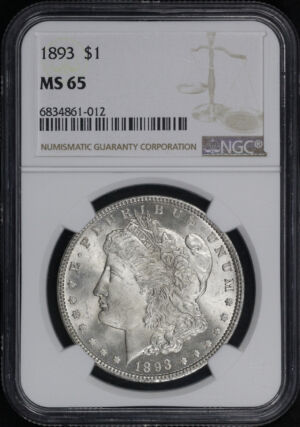 Obverse of this 1893 Morgan Dollar NGC MS-65