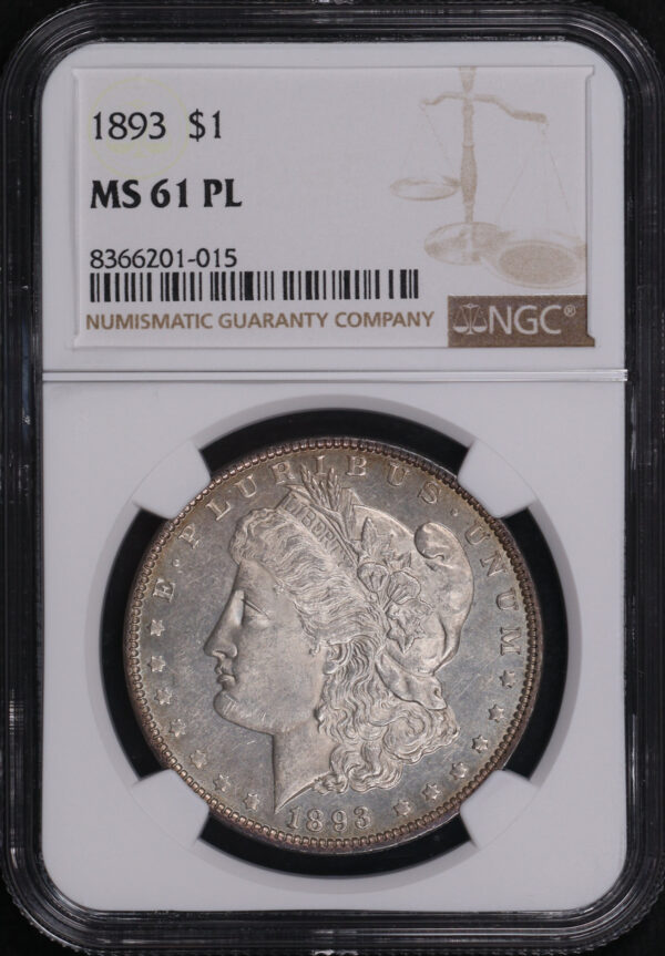 Obverse of this 1893 Morgan Dollar NGC MS-61 PL