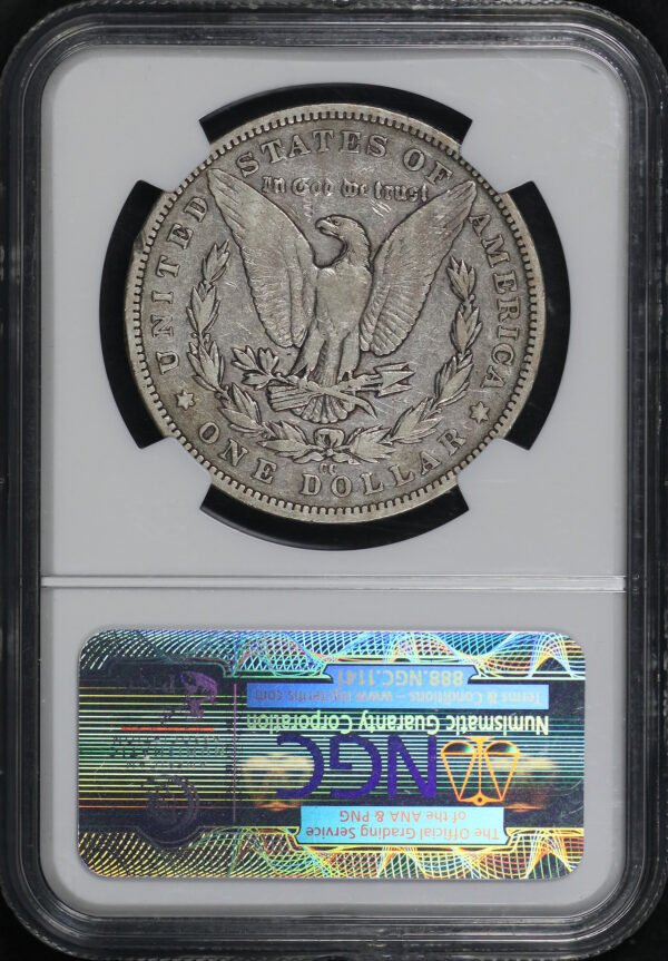 Reverse of this 1893-CC Morgan Dollar NGC F-12