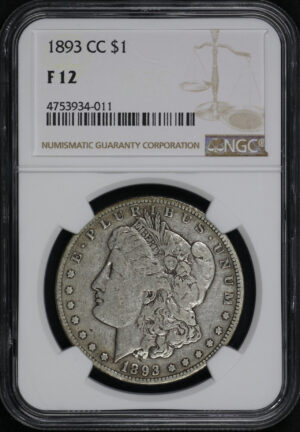Obverse of this 1893-CC Morgan Dollar NGC F-12