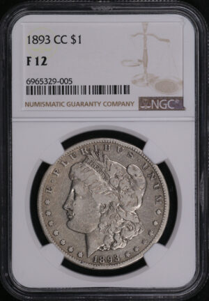 Obverse of this 1893-CC Morgan Dollar NGC F-12