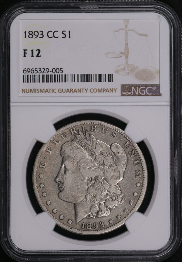 Obverse of this 1893-CC Morgan Dollar NGC F-12