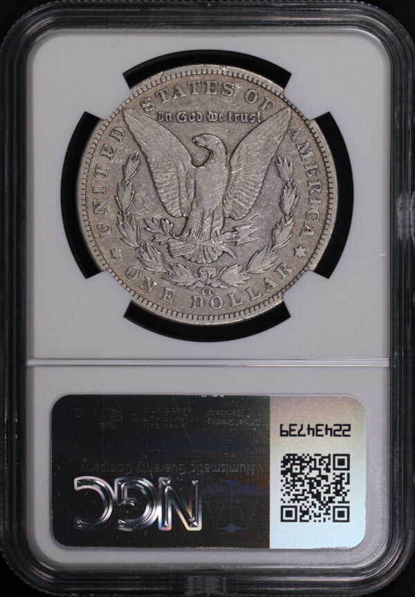 Reverse of this 1893-CC Morgan Dollar NGC F-12