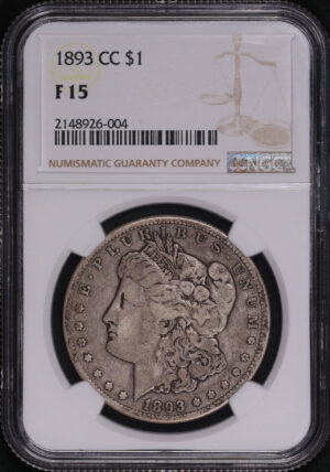 Obverse of this 1893-CC Morgan Dollar NGC F-15