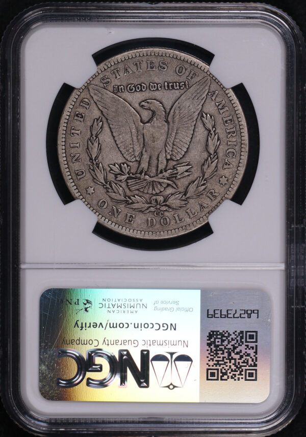 Reverse of this 1893-CC Morgan Dollar NGC F-15