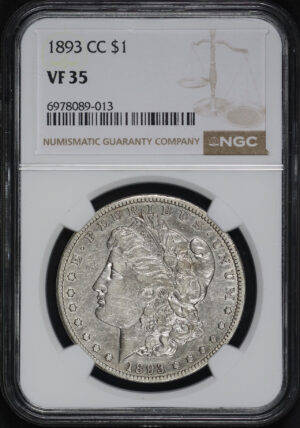Obverse of this 1893-CC Morgan Dollar NGC VF-35