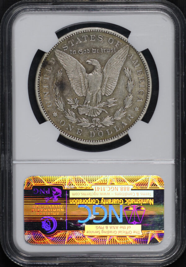 Reverse of this 1893-CC Morgan Dollar NGC XF-40
