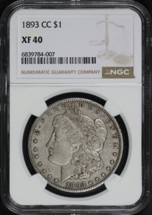 Obverse of this 1893-CC Morgan Dollar NGC XF-40