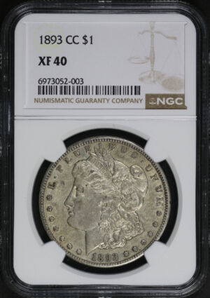 Obverse of this 1893-CC Morgan Dollar NGC XF-40