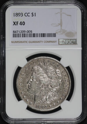 Obverse of this 1893-CC Morgan Dollar NGC XF-40