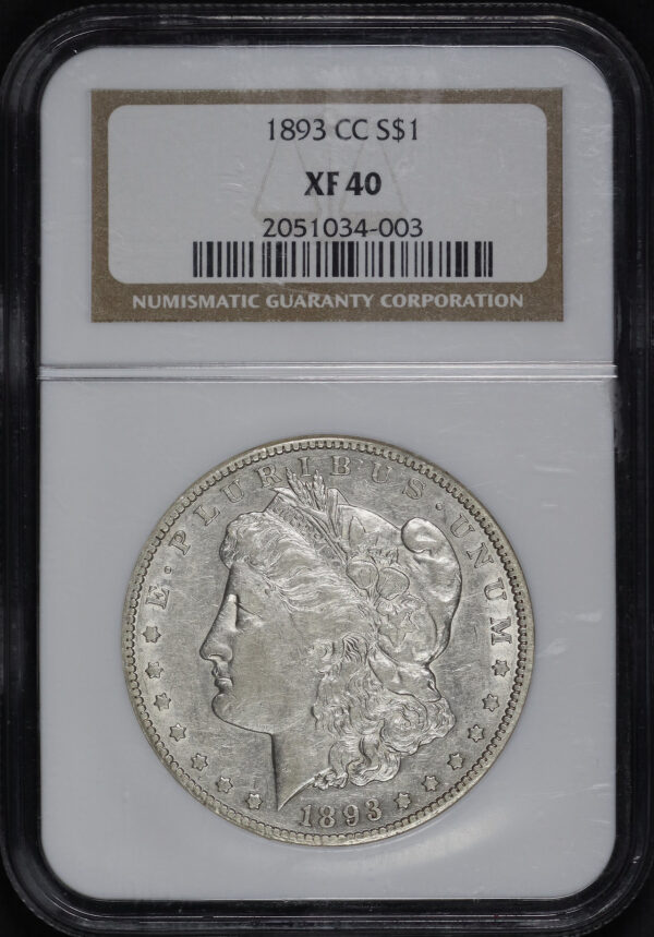 Obverse of this 1893-CC Morgan Dollar NGC XF-40