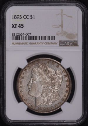 Obverse of this 1893-CC Morgan Dollar NGC XF-45