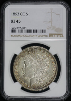 Obverse of this 1893-CC Morgan Dollar NGC XF-45