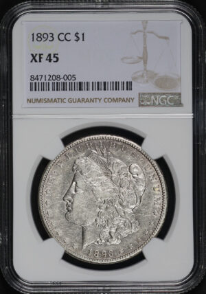 Obverse of this 1893-CC Morgan Dollar NGC XF-45