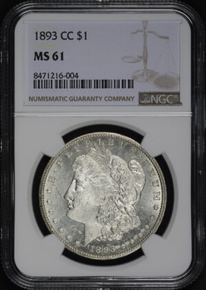 Obverse of this 1893-CC Morgan Dollar NGC MS-61