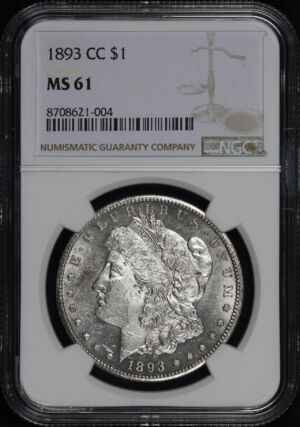 Obverse of this 1893-CC Morgan Dollar NGC MS-61