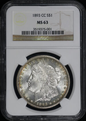 Obverse of this 1893-CC Morgan Dollar NGC MS-63