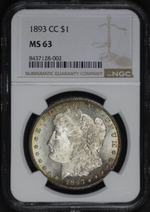 Obverse of this 1893-CC Morgan Dollar NGC MS-63