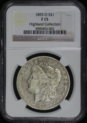 Obverse of this 1893-O Morgan Dollar NGC F-15 Highland Collection