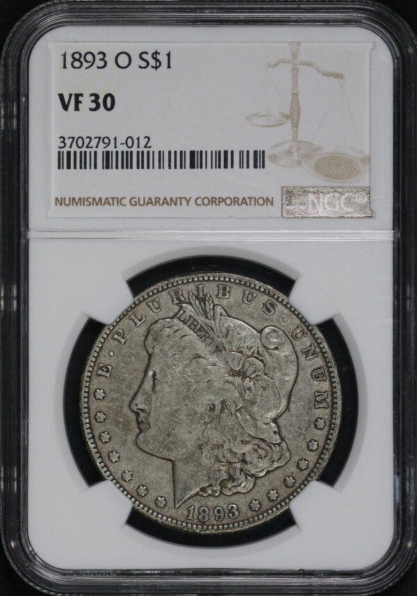 Obverse of this 1893-O Morgan Dollar NGC VF-30