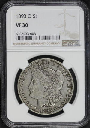 Obverse of this 1893-O Morgan Dollar NGC VF-30