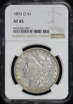 Obverse of this 1893-O Morgan Dollar NGC XF-45