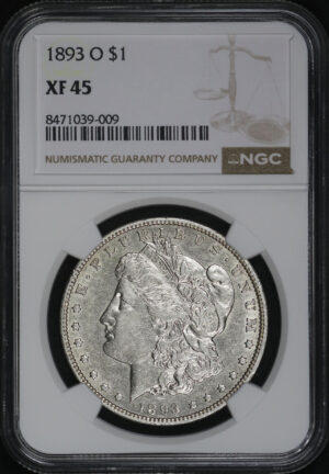 Obverse of this 1893-O Morgan Dollar NGC XF-45