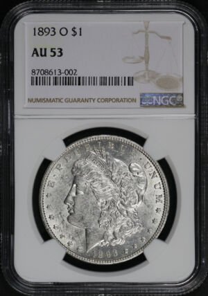 Obverse of this 1893-O Morgan Dollar NGC AU-53