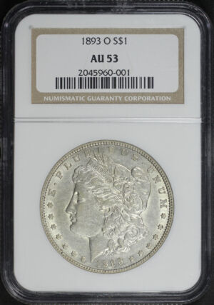 Obverse of this 1893-O Morgan Dollar NGC AU-53