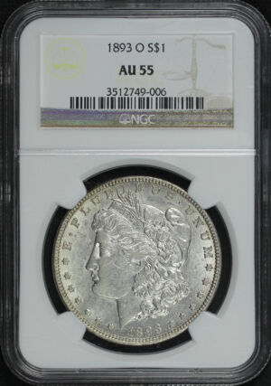 Obverse of this 1893-O Morgan Dollar NGC AU-55