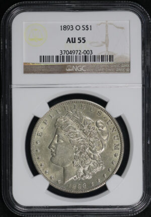 Obverse of this 1893-O Morgan Dollar NGC AU-55