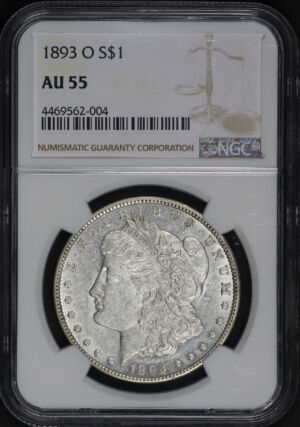 Obverse of this 1893-O Morgan Dollar NGC AU-55