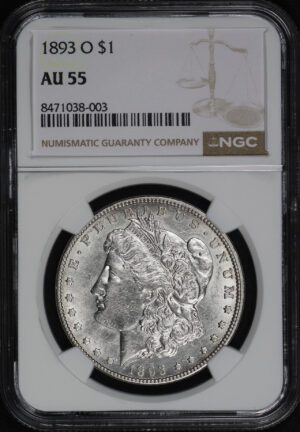 Obverse of this 1893-O Morgan Dollar NGC AU-55