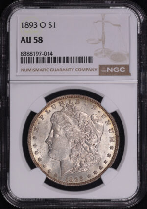 Obverse of this 1893-O Morgan Dollar NGC AU-58