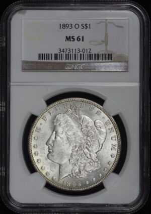 Obverse of this 1893-O Morgan Dollar NGC MS-61