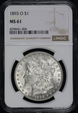 Obverse of this 1893-O Morgan Dollar NGC MS-61