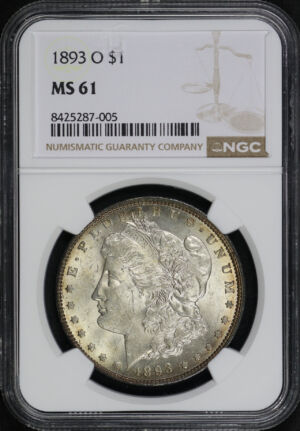 Obverse of this 1893-O Morgan Dollar NGC MS-61