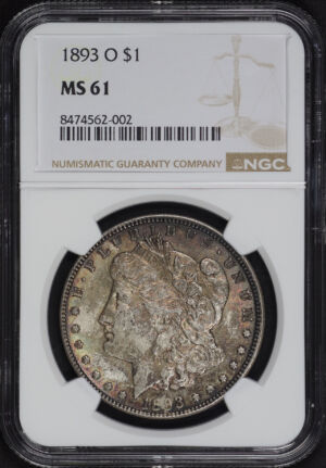 Obverse of this 1893-O Morgan Dollar NGC MS-61