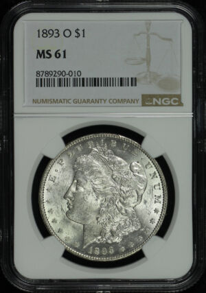 Obverse of this 1893-O Morgan Dollar NGC MS-61
