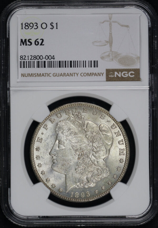 Obverse of this 1893-O Morgan Dollar NGC MS-62