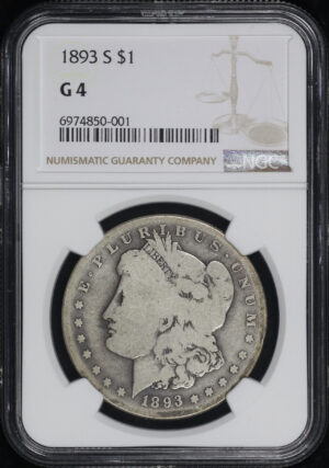 Obverse of this 1893-S Morgan Dollar NGC G-4