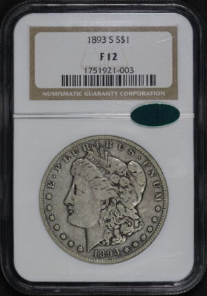 Obverse of this 1893-S Morgan Dollar NGC F-12 CAC